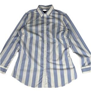 Banana Republic Womens Sz 10 button-up striped shirt w/ tied cuffs